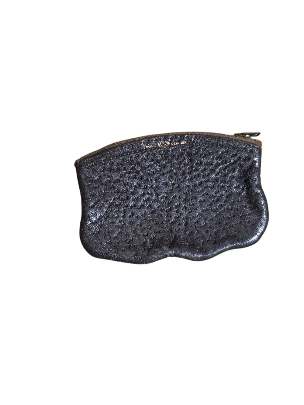 Vintage Leather Zip Pouch - Brown